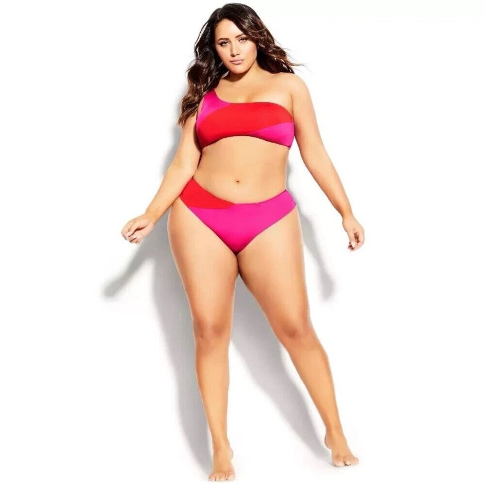 City Chic CAPRI BIKINI BRIEF PK - Grenadine - 18 / M NWT Bikini Swim Bottom